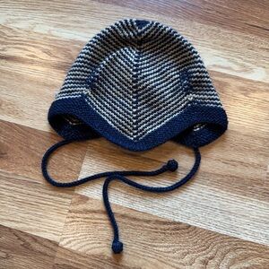 Misha And Puff Navy and Cream Striped Kids Hat